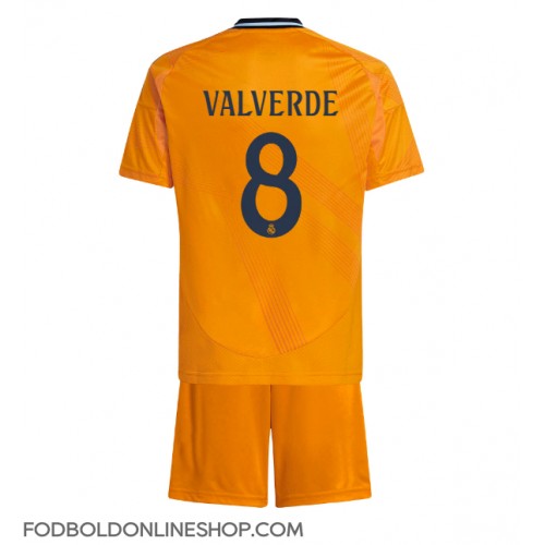 Real Madrid Federico Valverde #8 Udebane Trøje Børn 2024-25 Kortærmet (+ Korte bukser)